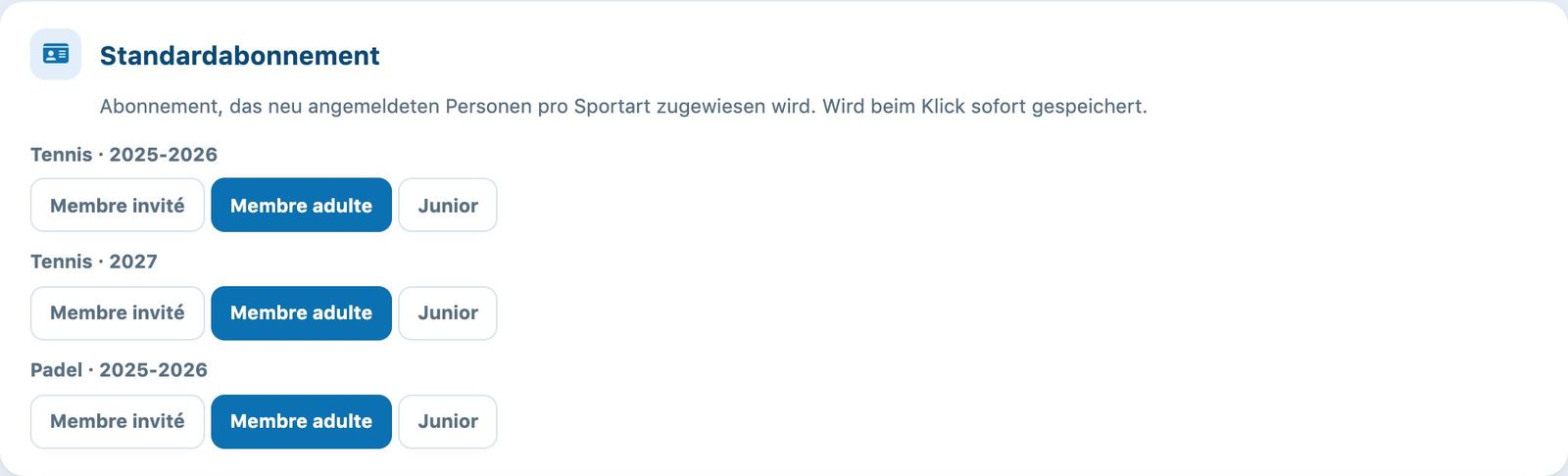Karte Standardabonnement