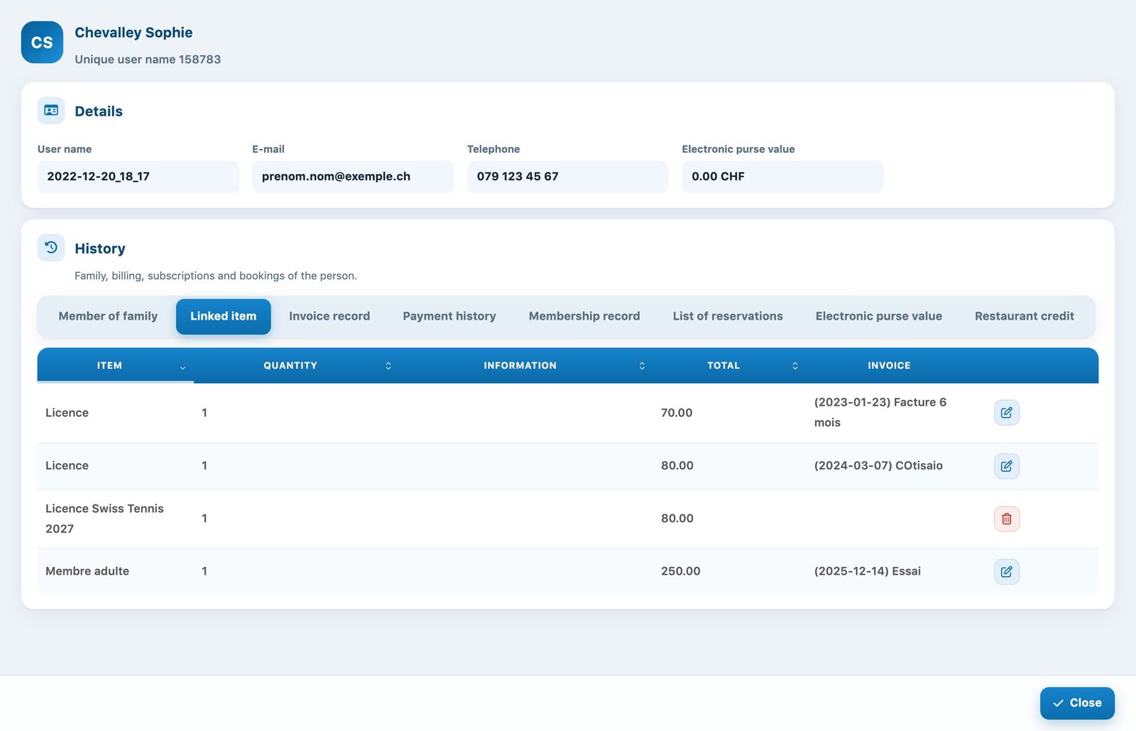 On the record, only the line not yet invoiced can be deleted